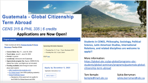 Global Seminar in Guatemala, Summer Term 1 2024